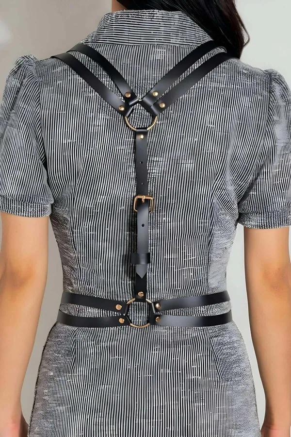 Strappy Body Harness with O-Ring Detail