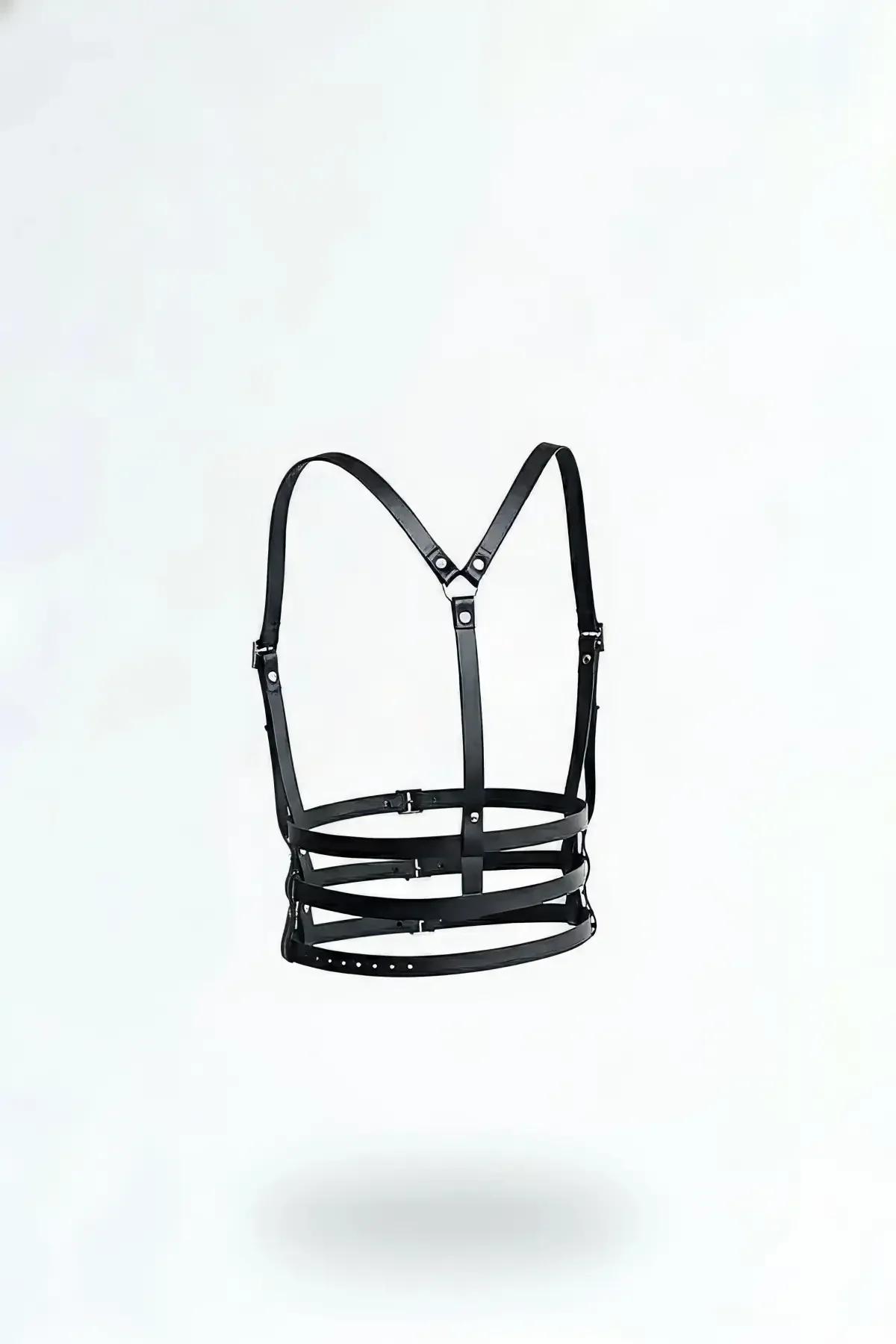 Underbust Cage Harness with Multi-Strap Vegan Leather