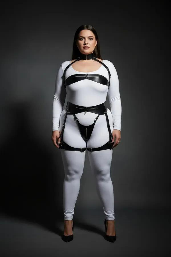 Full Body Harness with Neck Collar & Garter Straps
