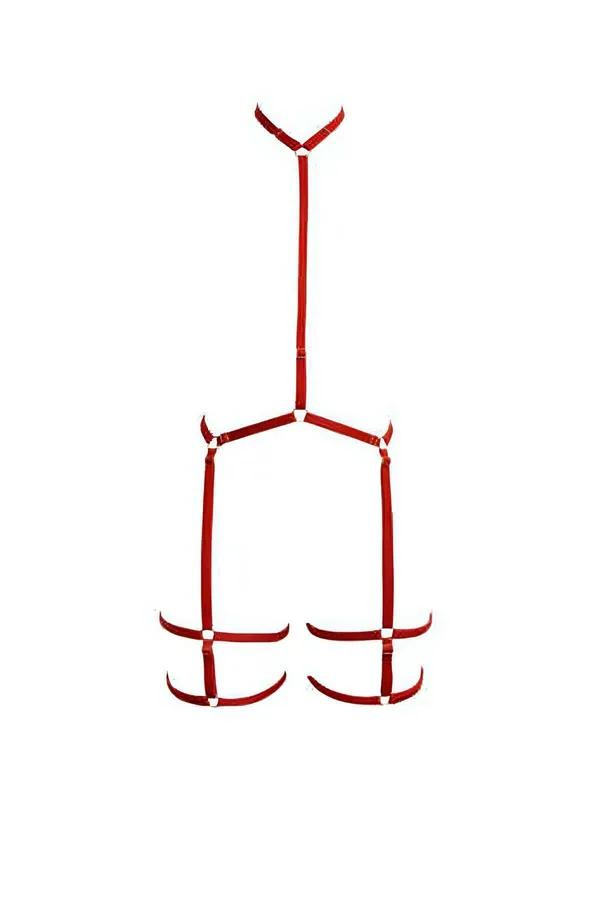 Strappy Garter Body Harness with Adjustable Straps