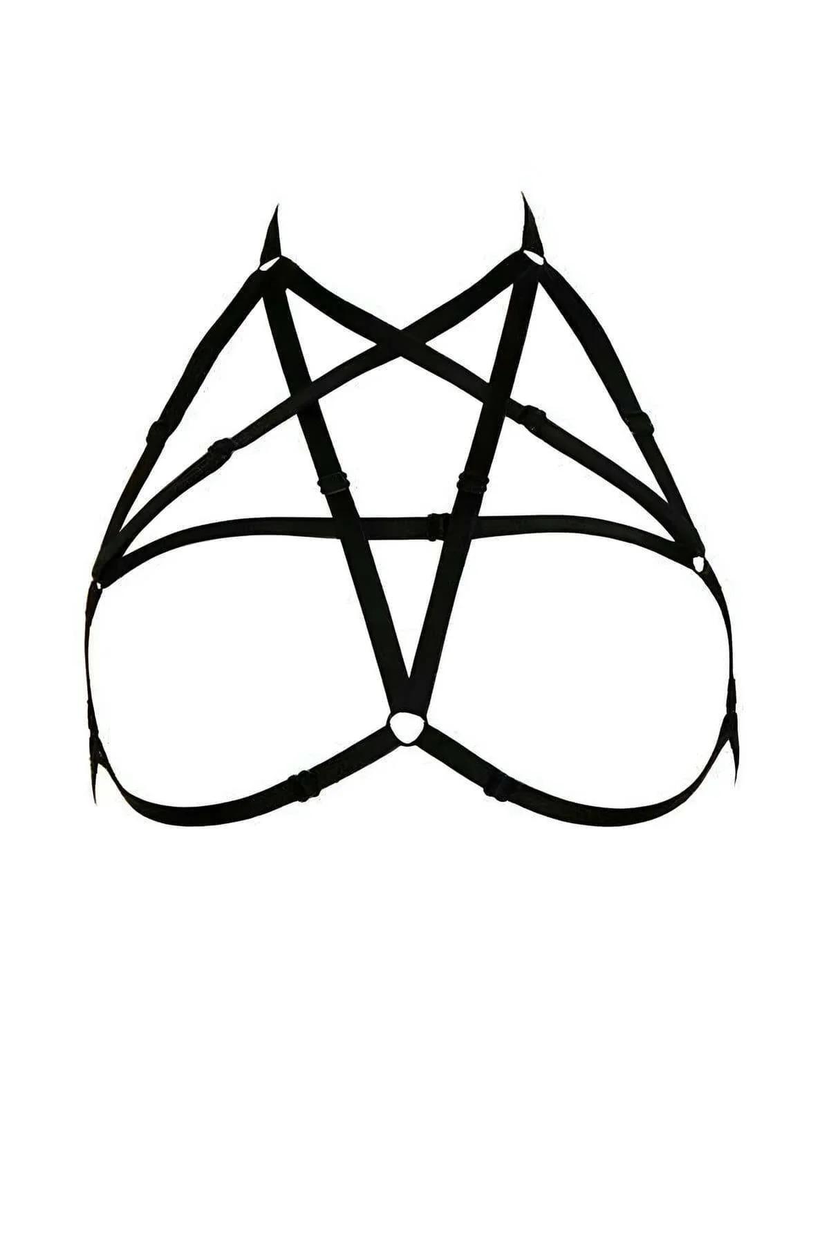 Pentagram Chest Harness with O-Ring Detail