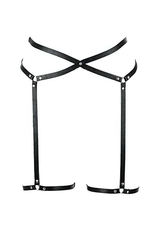 Strappy Faux Leather Garter Harness