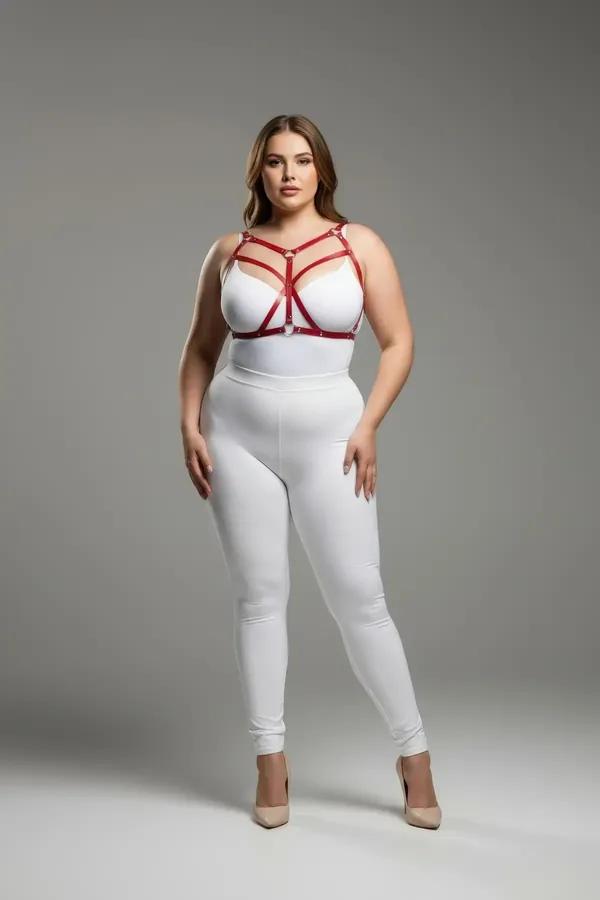 Strappy Red Faux Leather Body Harness