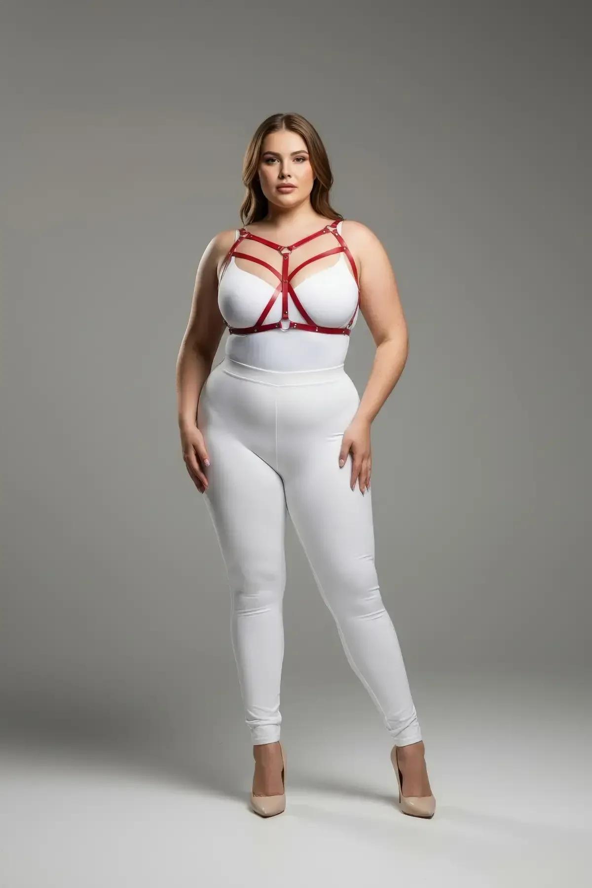 Strappy Red Faux Leather Body Harness