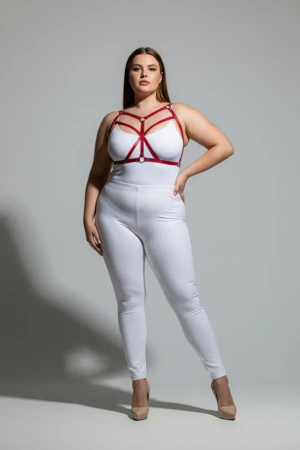 Strappy Red Faux Leather Body Harness