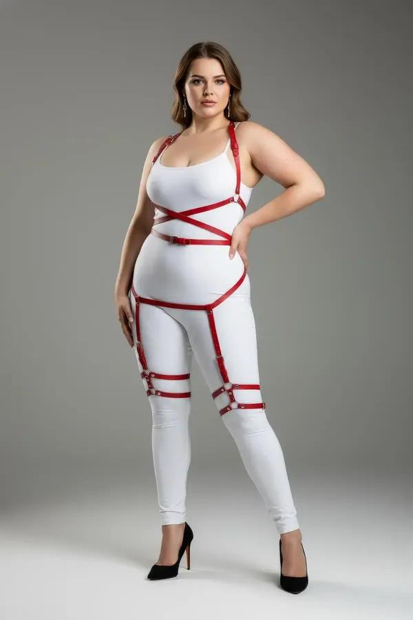Strappy Red Full Body Harness