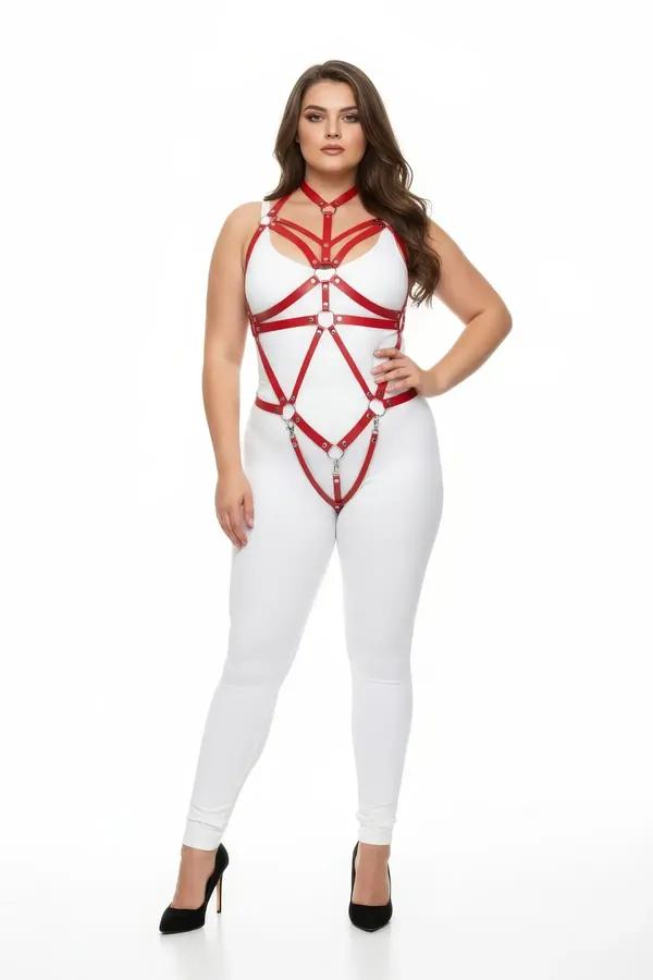 Strappy Body Harness with O-Ring Accents