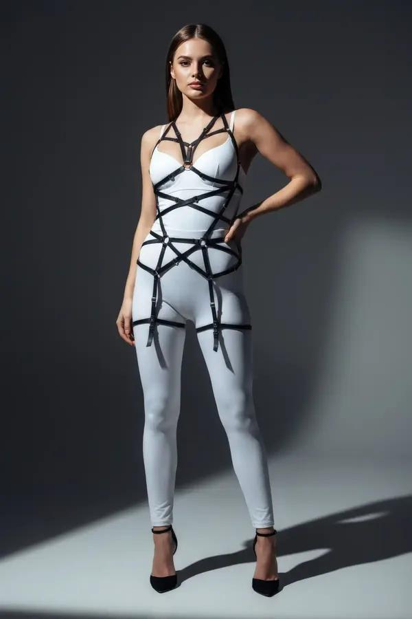Strappy Body Harness with O-Ring Detail