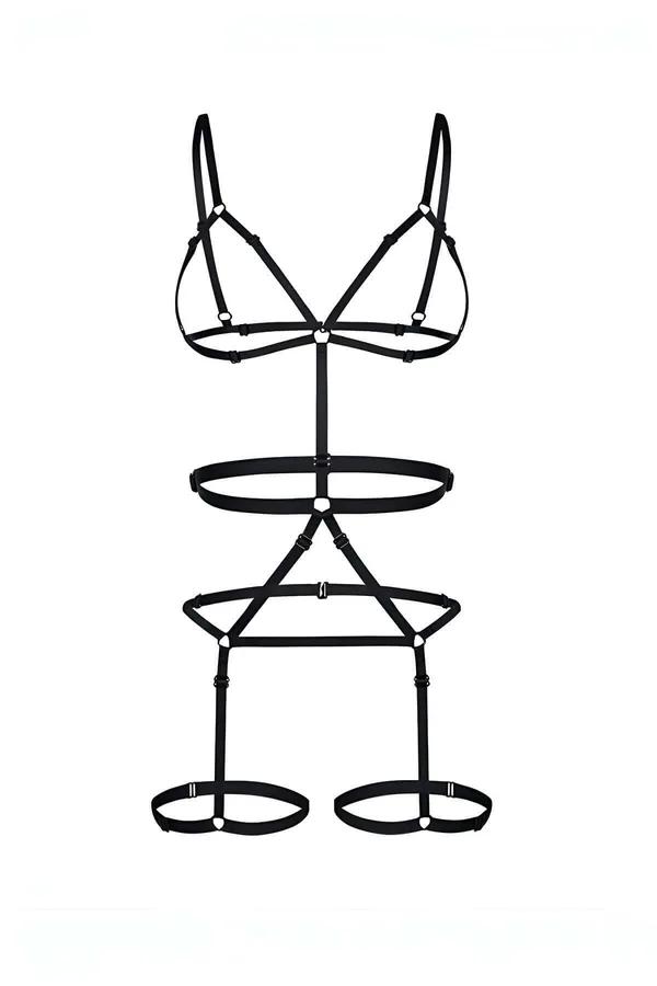 Strappy Body Harness with Adjustable Garter Straps