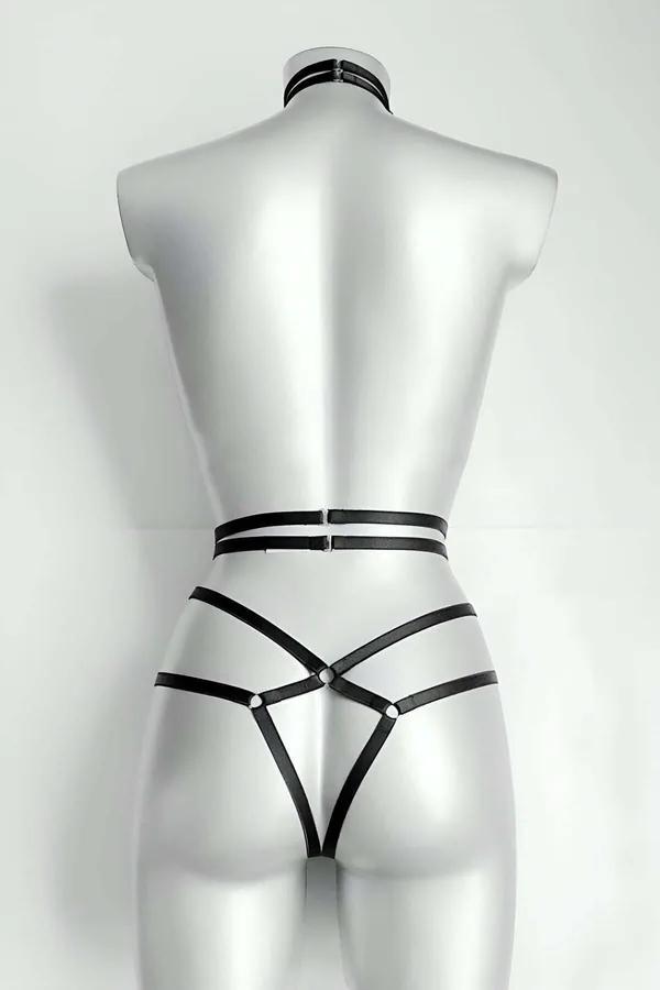 Strappy Full Body Harness with Neck Collar