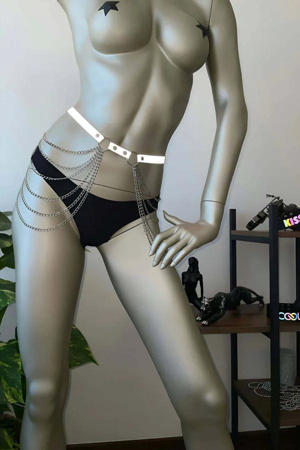 Reflective Chain Waist Harness with D-Rings