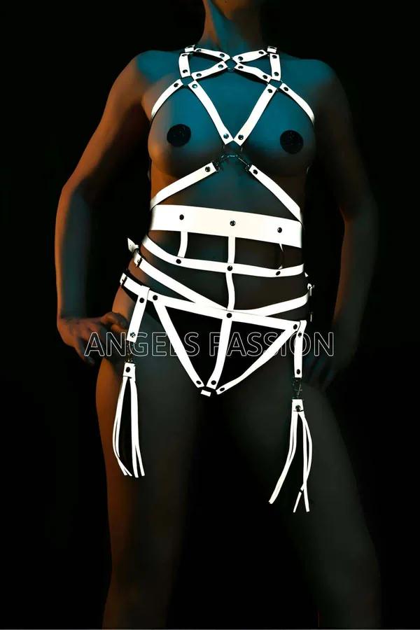Reflective Body Harness with Tassel Garters