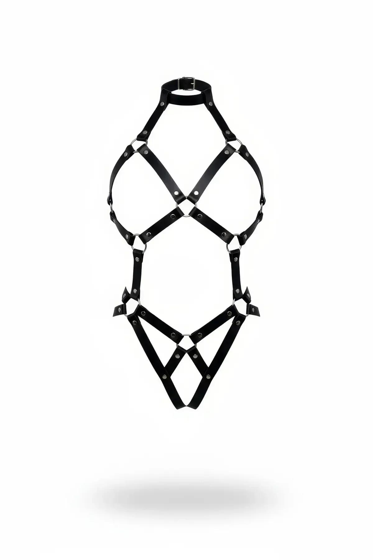 Adjustable Body Harness with Strappy Geometric Design