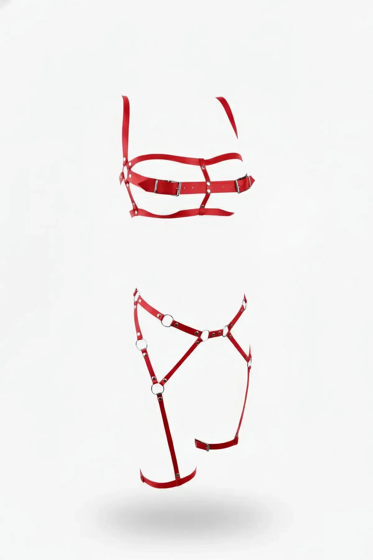 Ring Detailed Harness Set with Garters