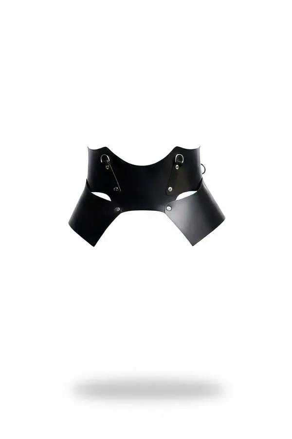 Wide Panel Faux Leather Waist Harness with D-Rings