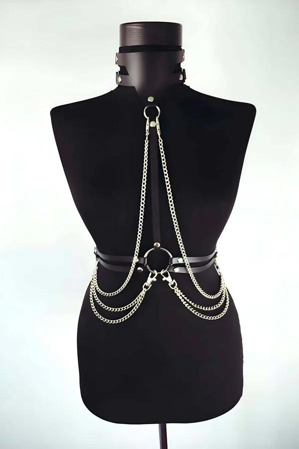 Full Body Harness with Detachable Chain