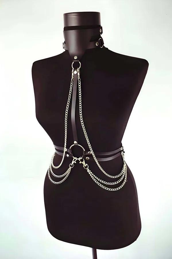 Full Body Harness with Detachable Chain