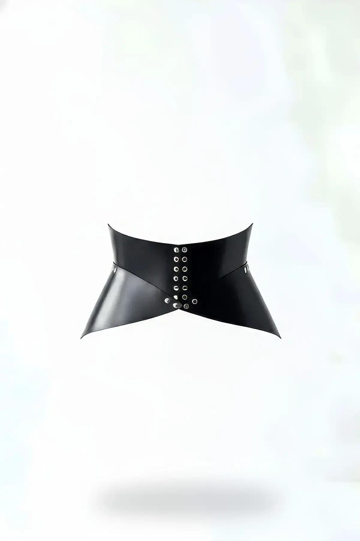 Sculpted Waspie Corset Belt with Eyelet Details