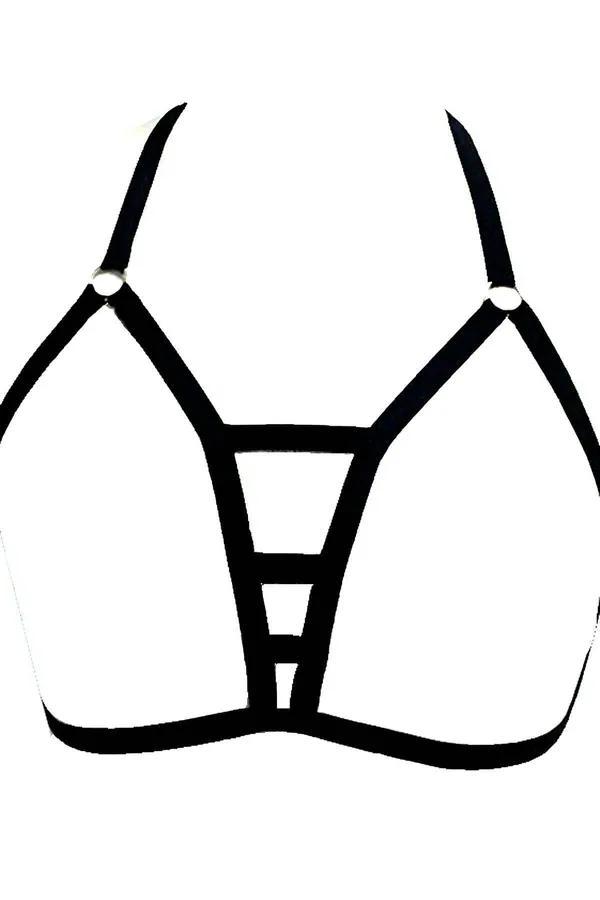 Strappy Body Harness with O-Ring Accents