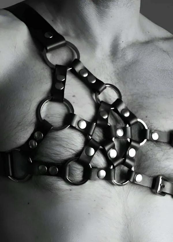 Chest Harness with O-Ring Caged Front & Shoulder Straps