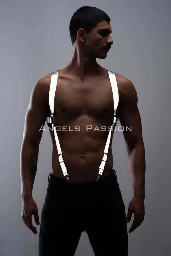 Reflective Suspenders with Silver Clips