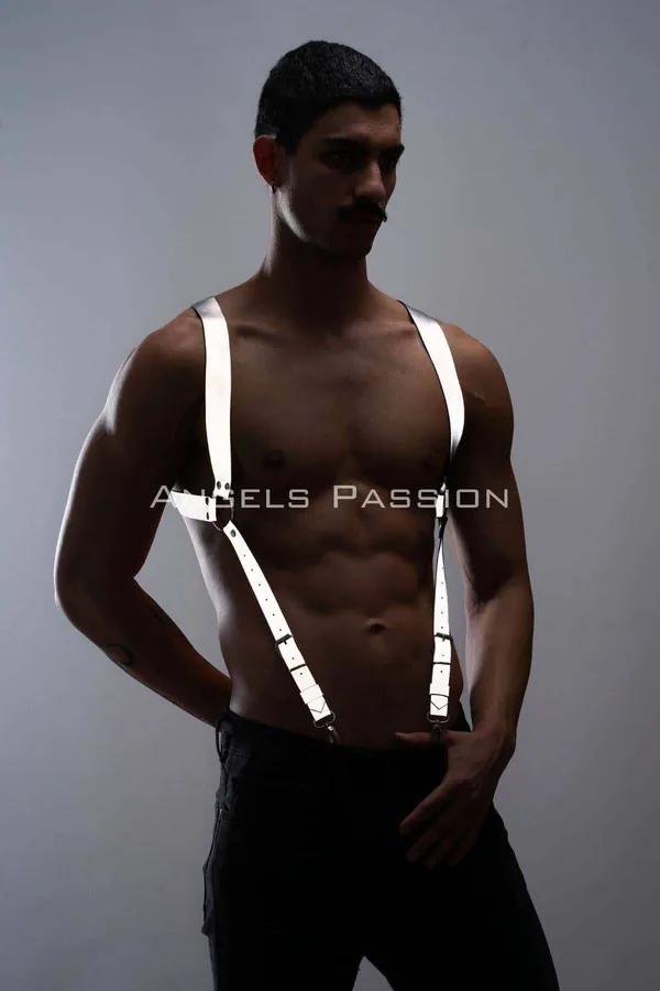 Reflective Suspenders with Silver Clips