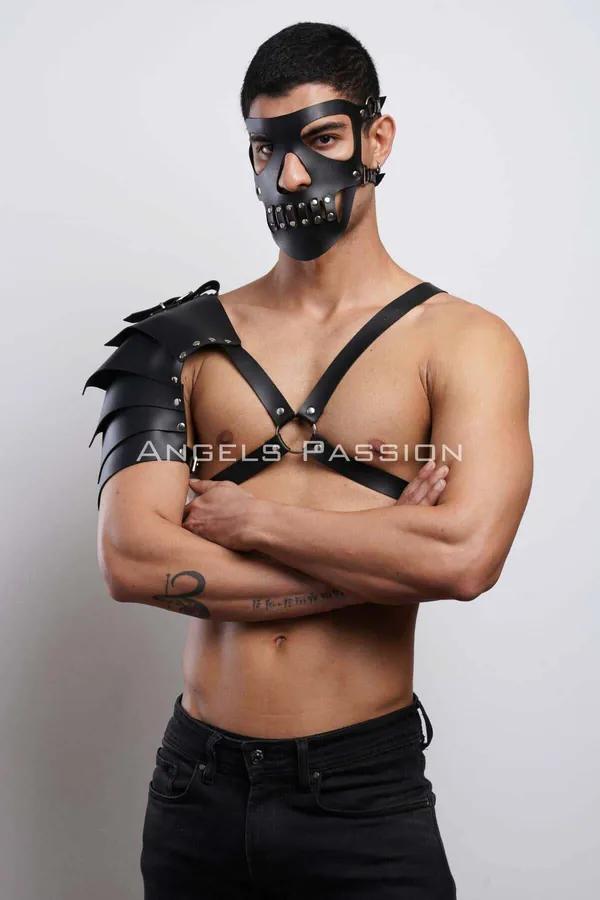 Studded Mask and Single Shoulder Armor Harness