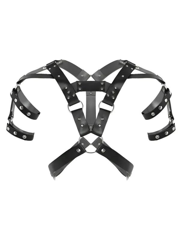 O-Ring Faux Leather Chest & Shoulder Harness