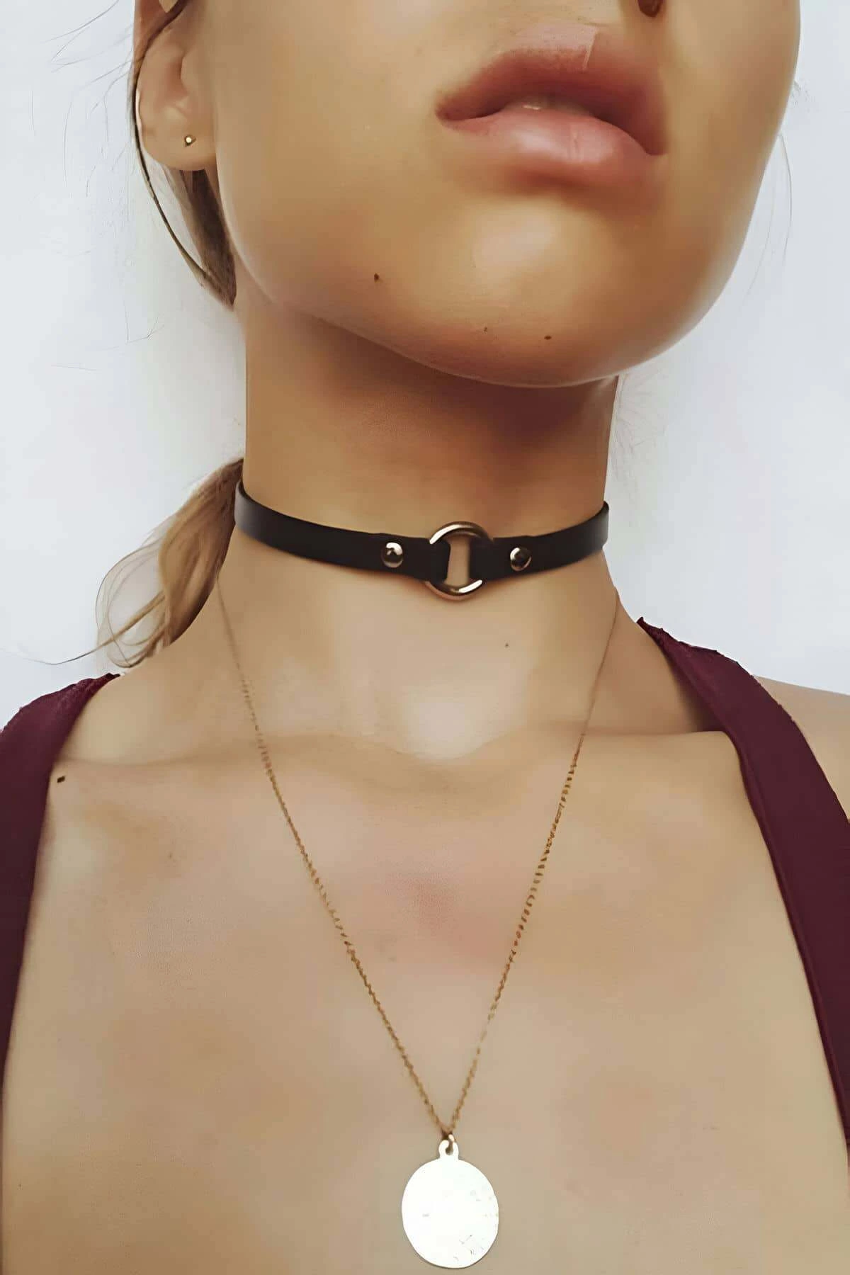 Leather Collar Necklace - APFT35