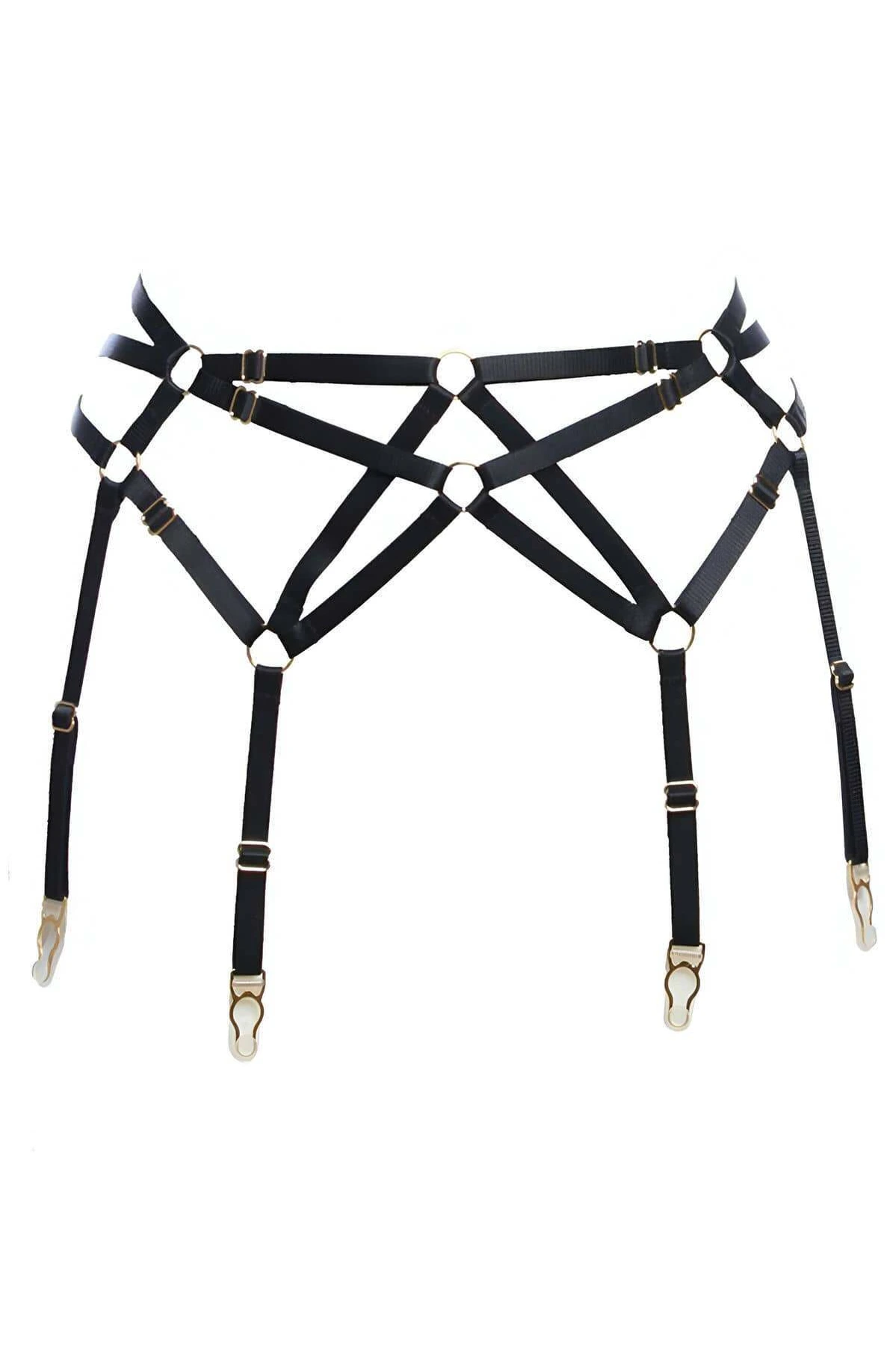 Stylish Harness Garter with Cross Detail - APFT146