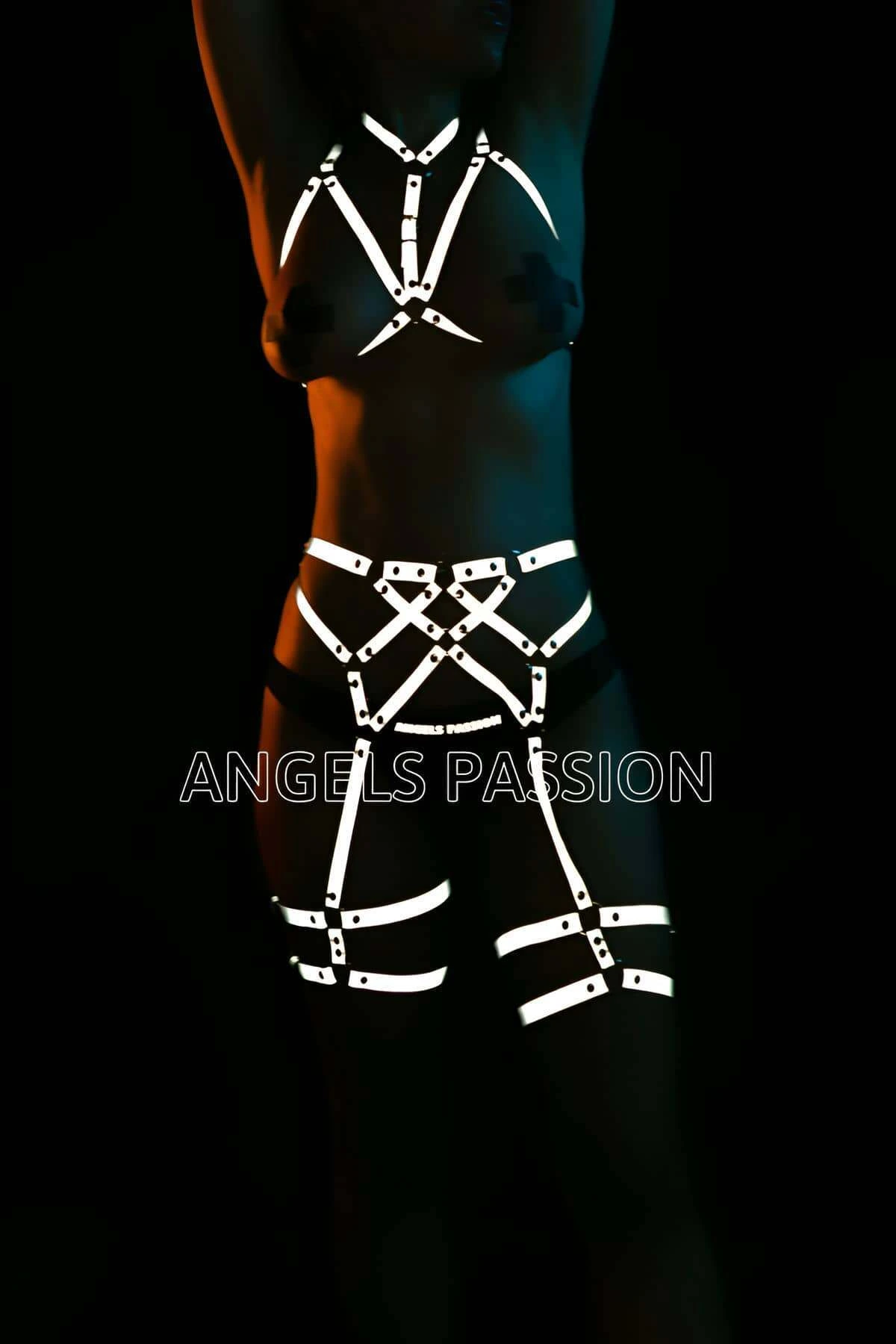 Club Dresses Sexy Glow in the Dark Reflective Harness Set - APFT444