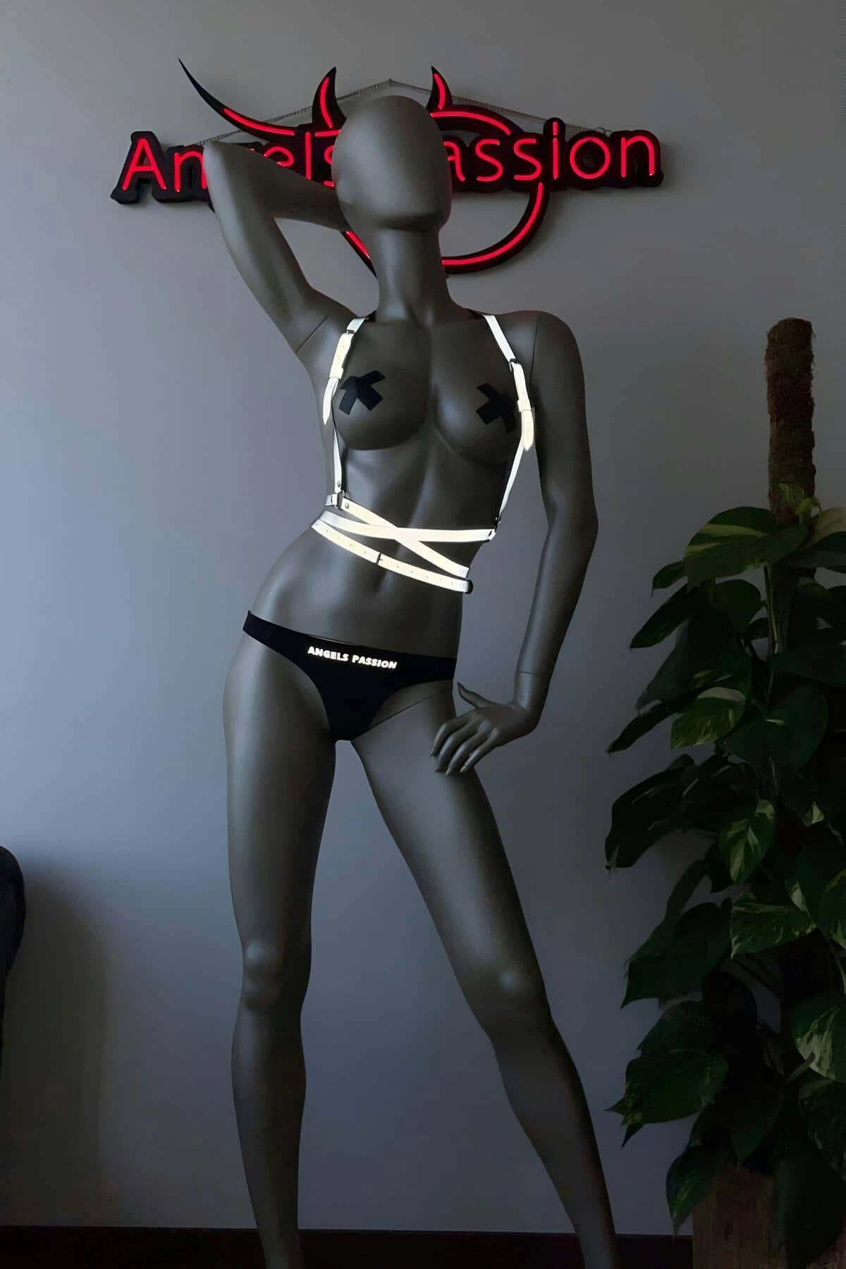 Women's Fantasy Underwear Models Reflective Harness - APFT198