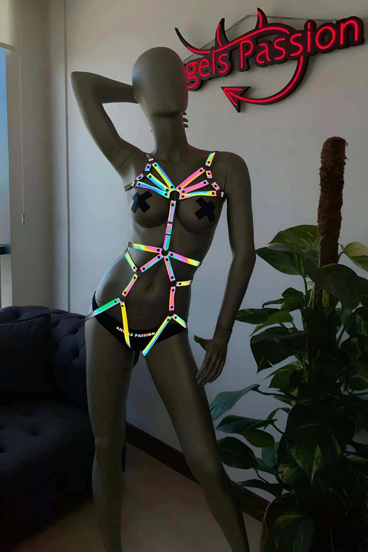 Pole Dance Clothing - Stylish Reflective Body Harness
