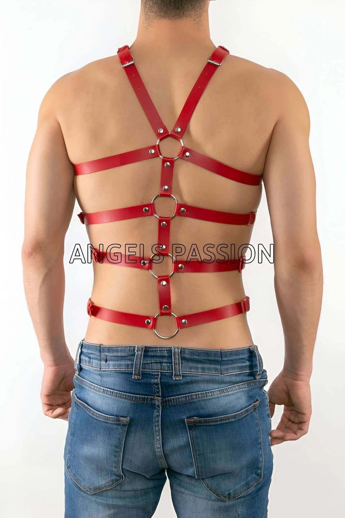 Seksi Erkek Body Harness, Deri Erkek Body Harness - APFTM54