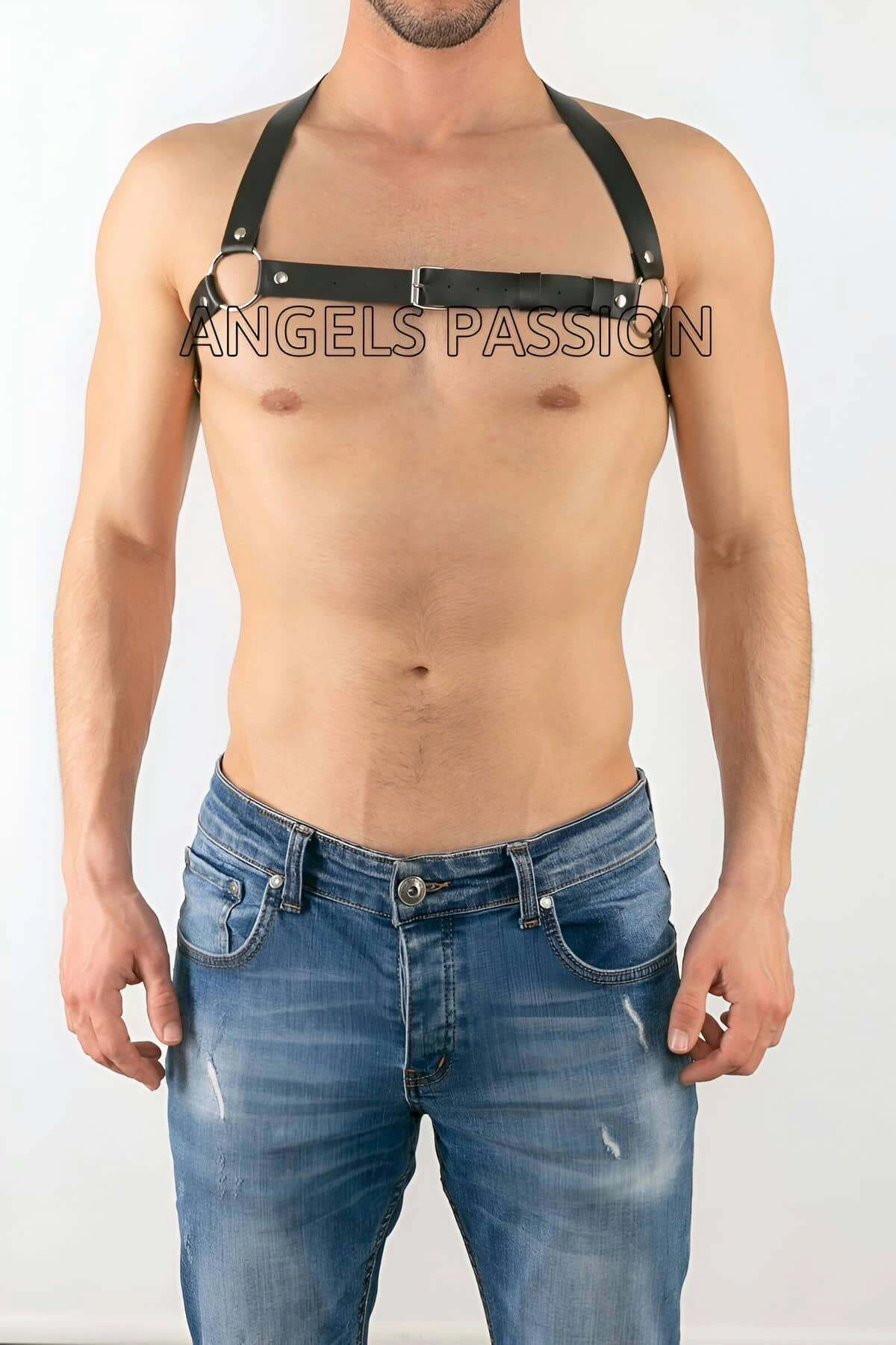 Men's Leather Underwear - Men's Leather Shoulder Harness - Fancy Men's Underwear - Men's Clothing Models - APFTM16