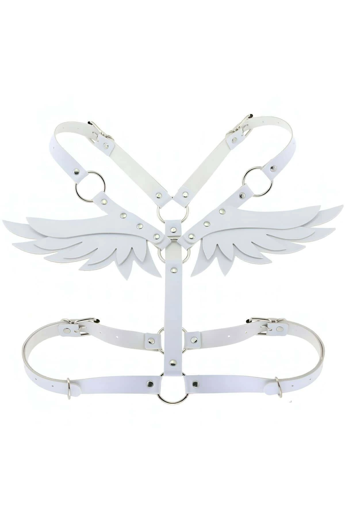 Deri ve Melek Kanadı Detaylı Şık Harness - APFT642