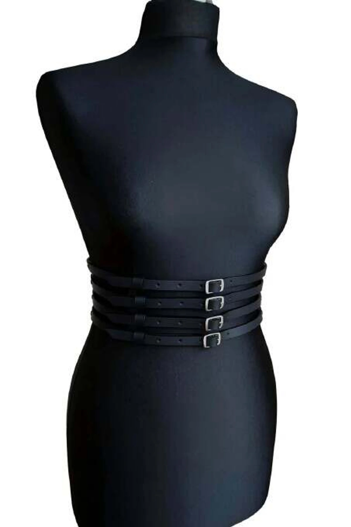 Leather Women's Leather Four Row Waist Belt - APFT910