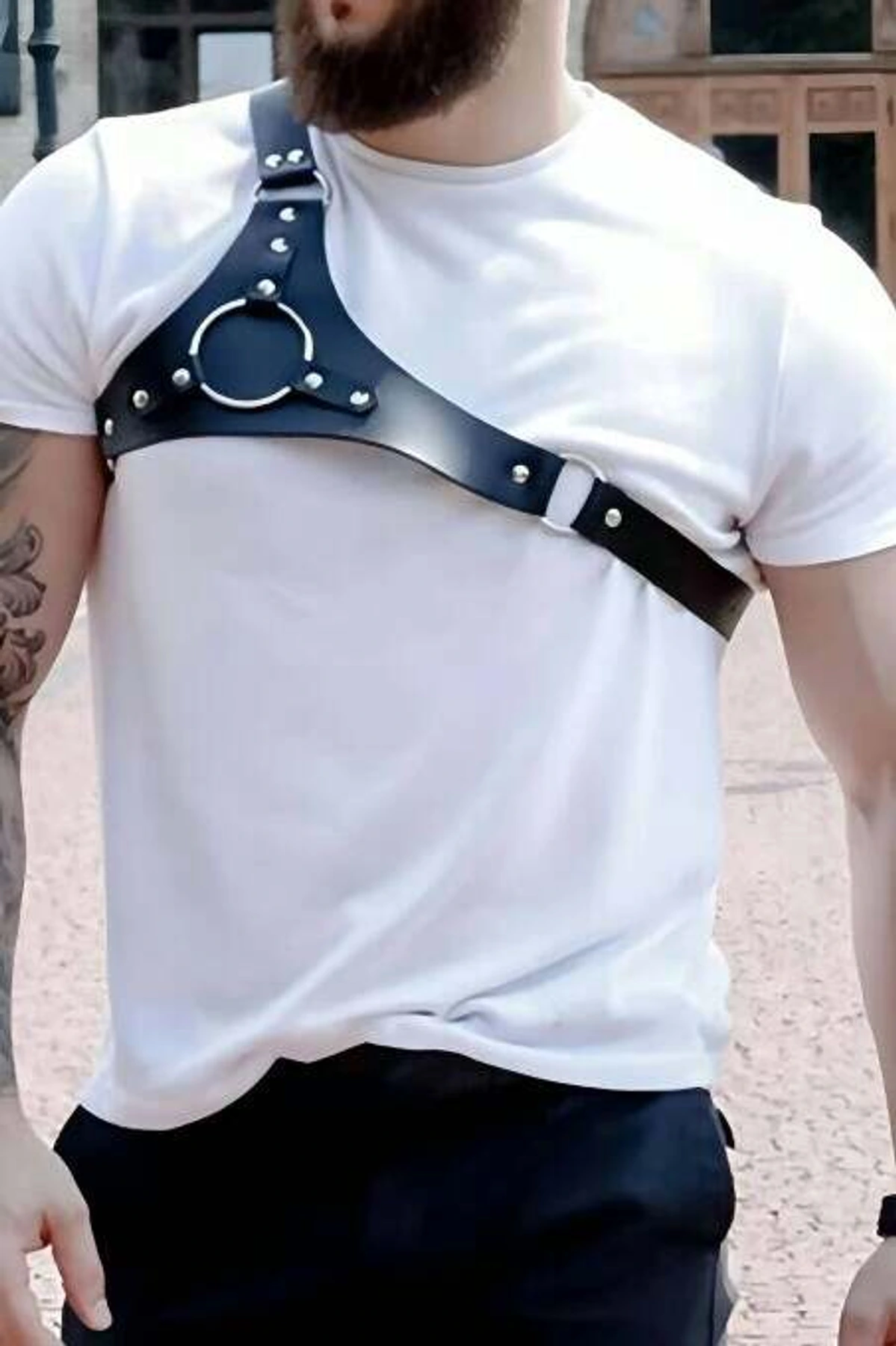 Men's One-Shoulder Leather Accessory - APFTM127