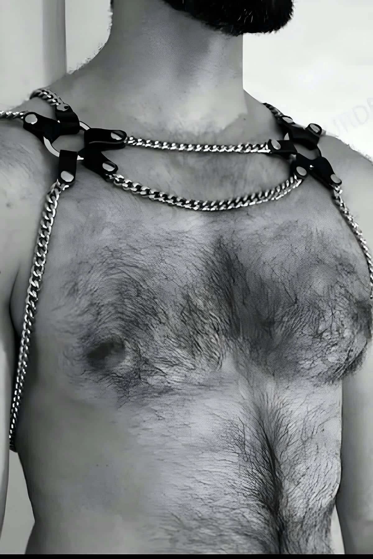 Chained Men's Fancy Wear, Sexy Men's Leather Fancy Wear - APFTM100