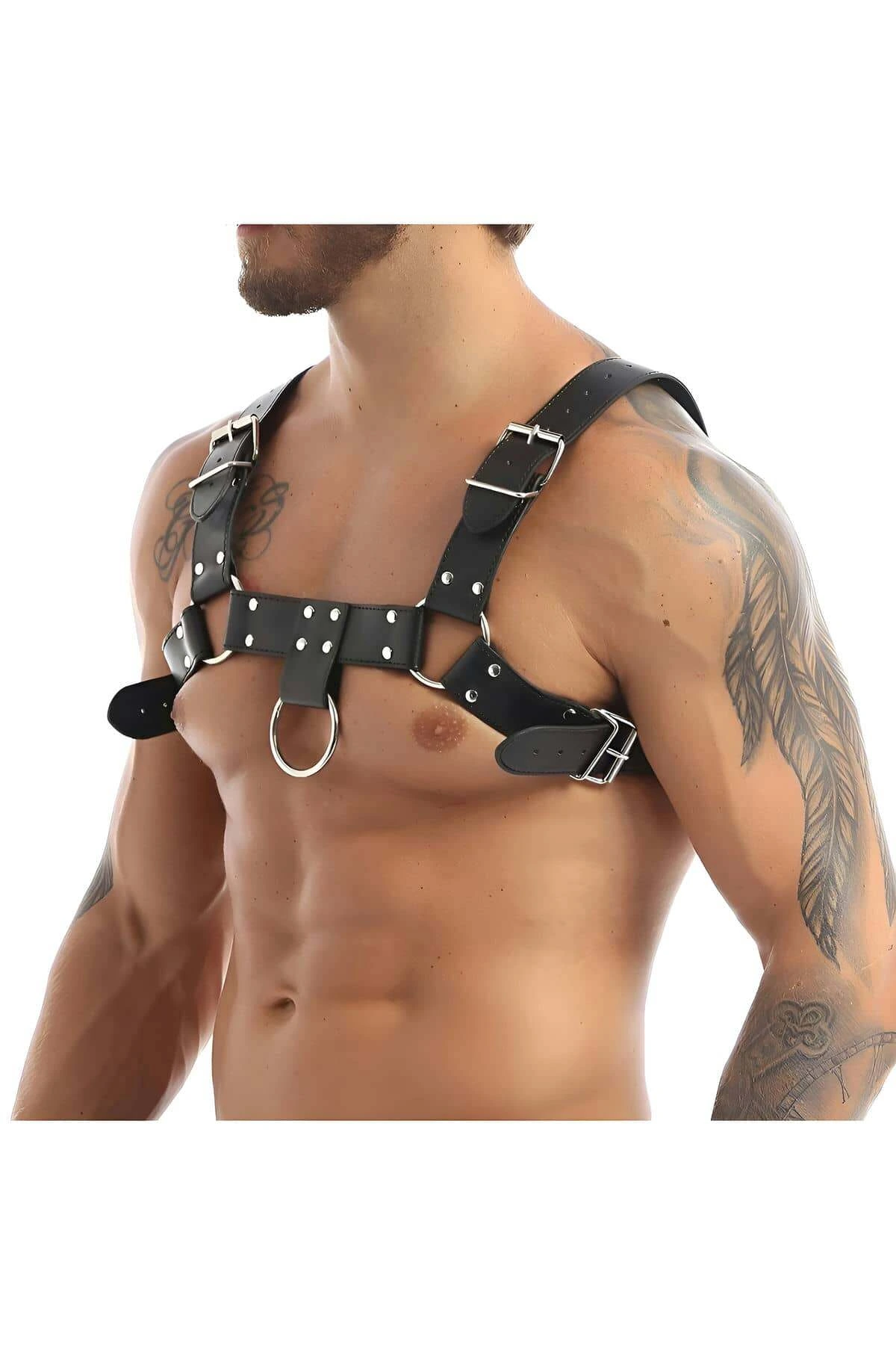 Men's Fancy Leather Clothing, Leather Fancy Clothing, Men's Leather Harness Accessory - APFTM162