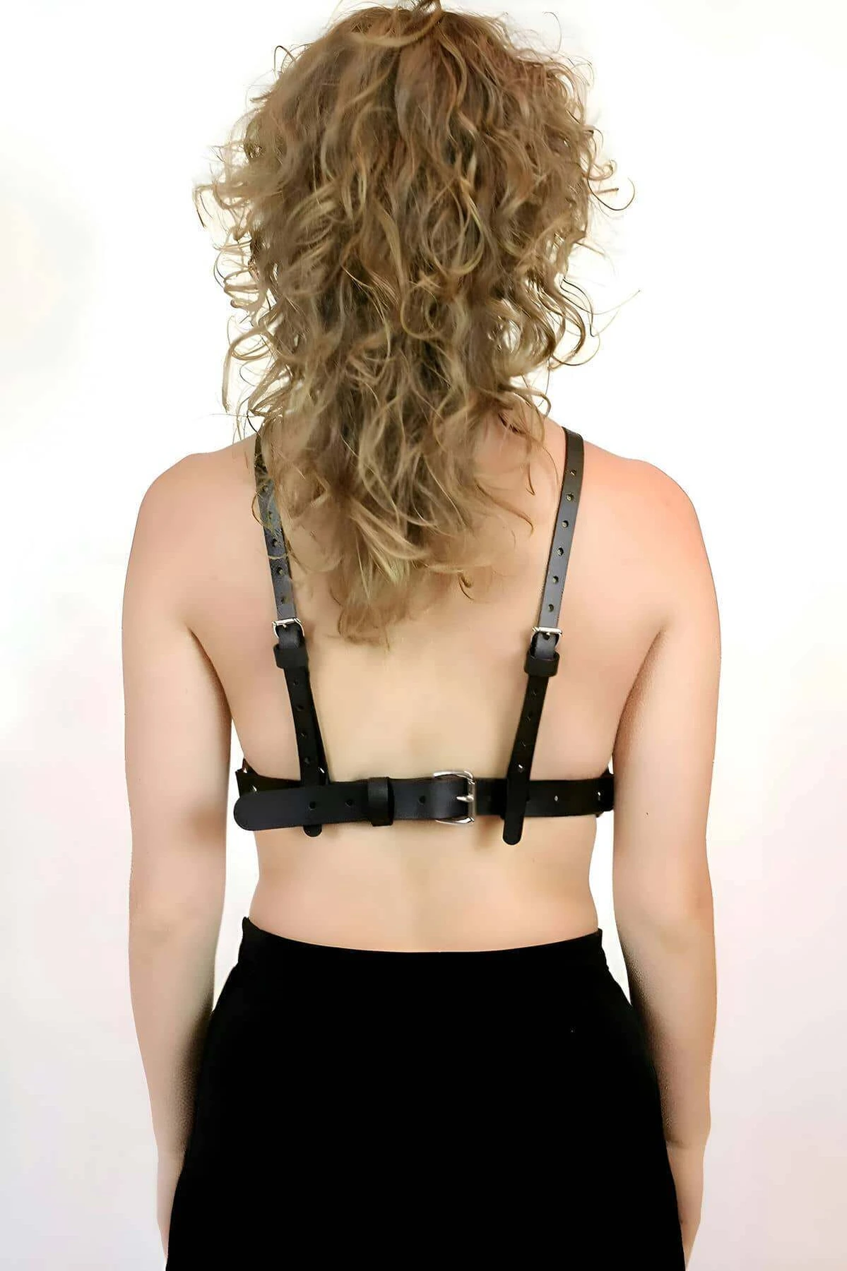 Şık Deri Göğüs Kemer Ve Çivili Tasma - APFT1299