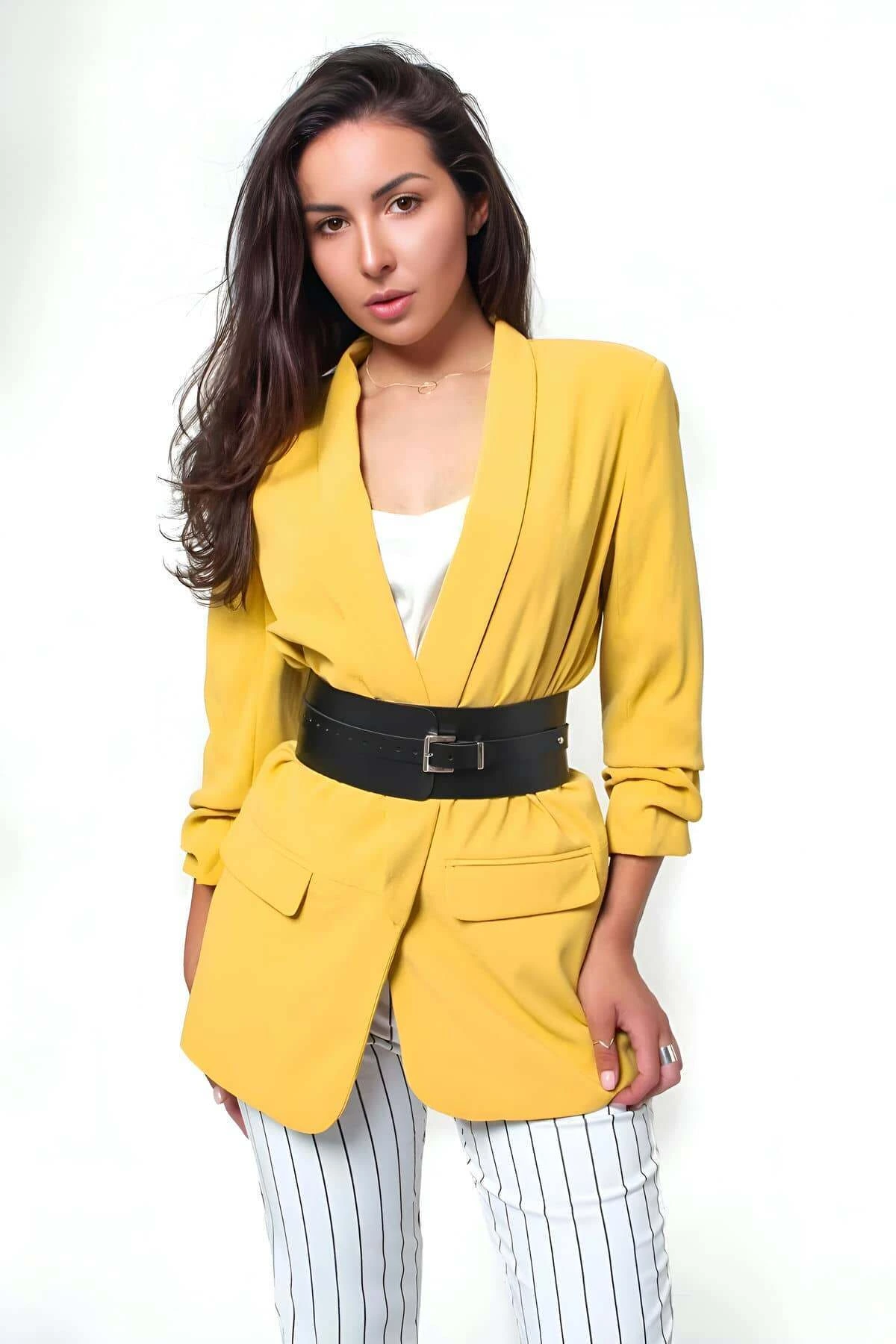 Deri Ayarlanabilir Korse Kemeri, Kalın Bel Kemeri - APFT1128