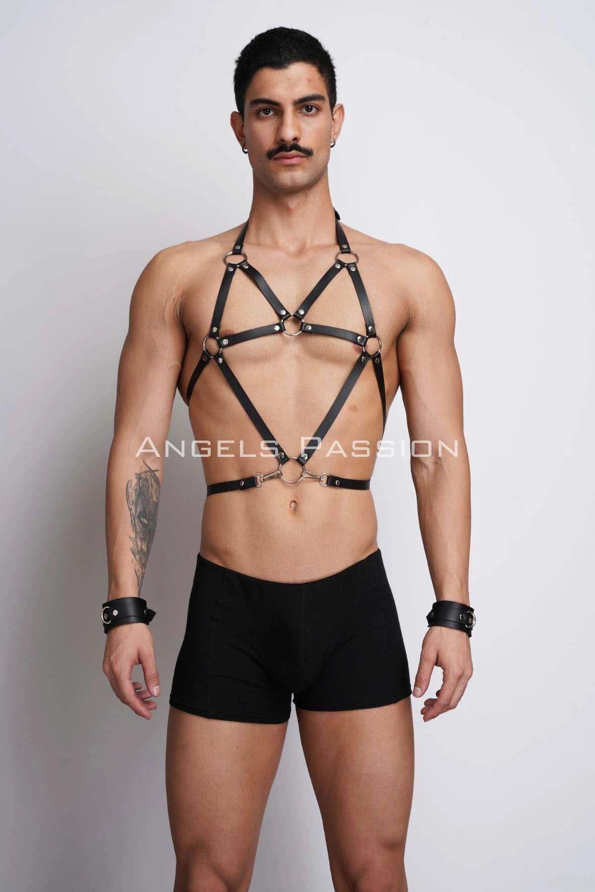Men's Leather Chest Harness, Men's Fancy Wear, Men's Party Wear - APFTM75