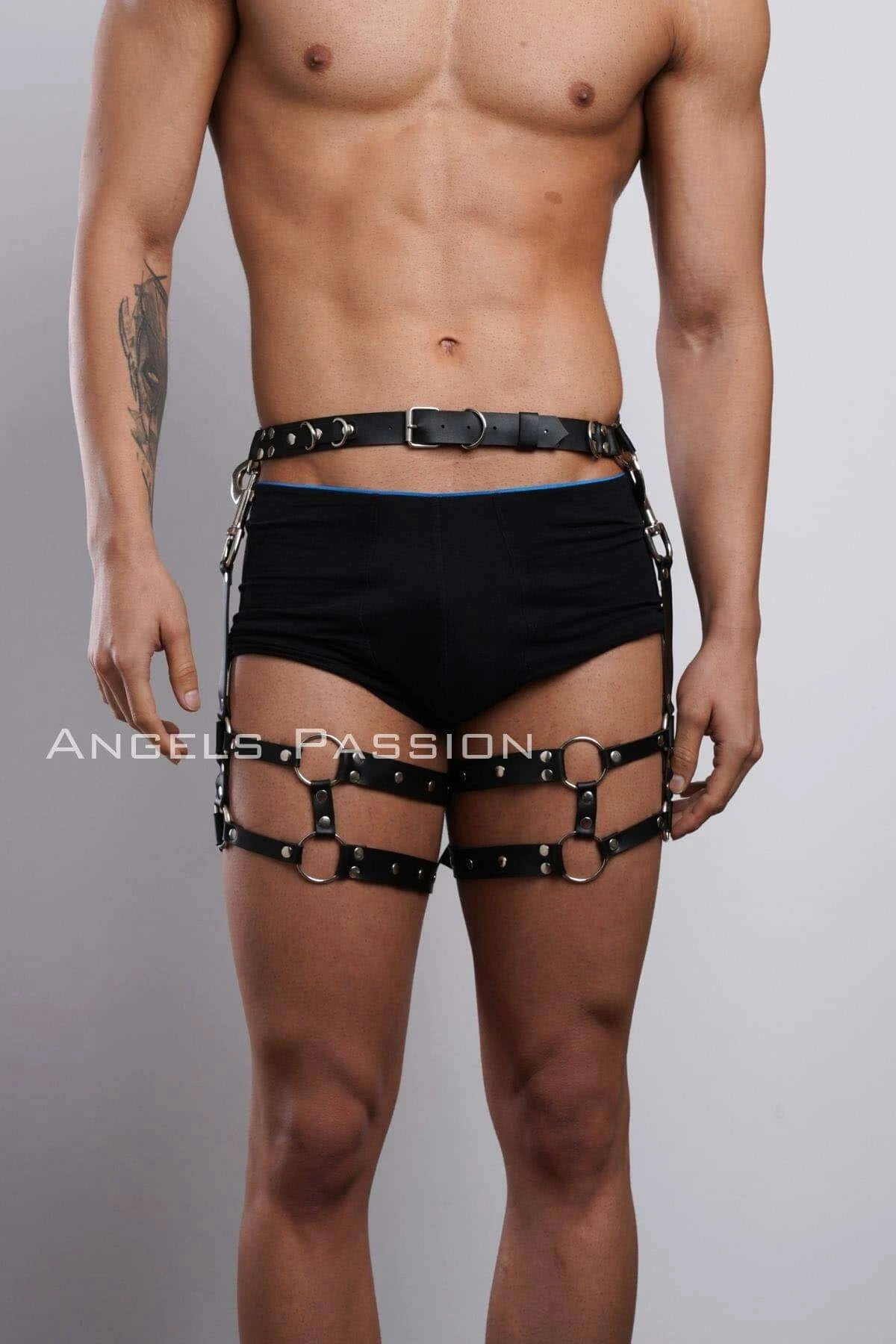 Men's Leg Harness, Leg Trouser Belt, Men's Short Suspenders - APFTM94