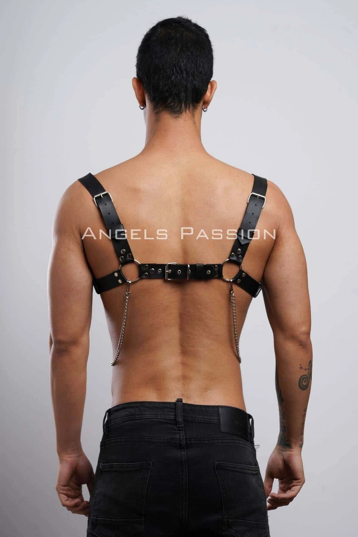 Erkek Gömlek Kemeri, Zincirli Göğüs Harness, Partywear, Clubwear - APFTM109