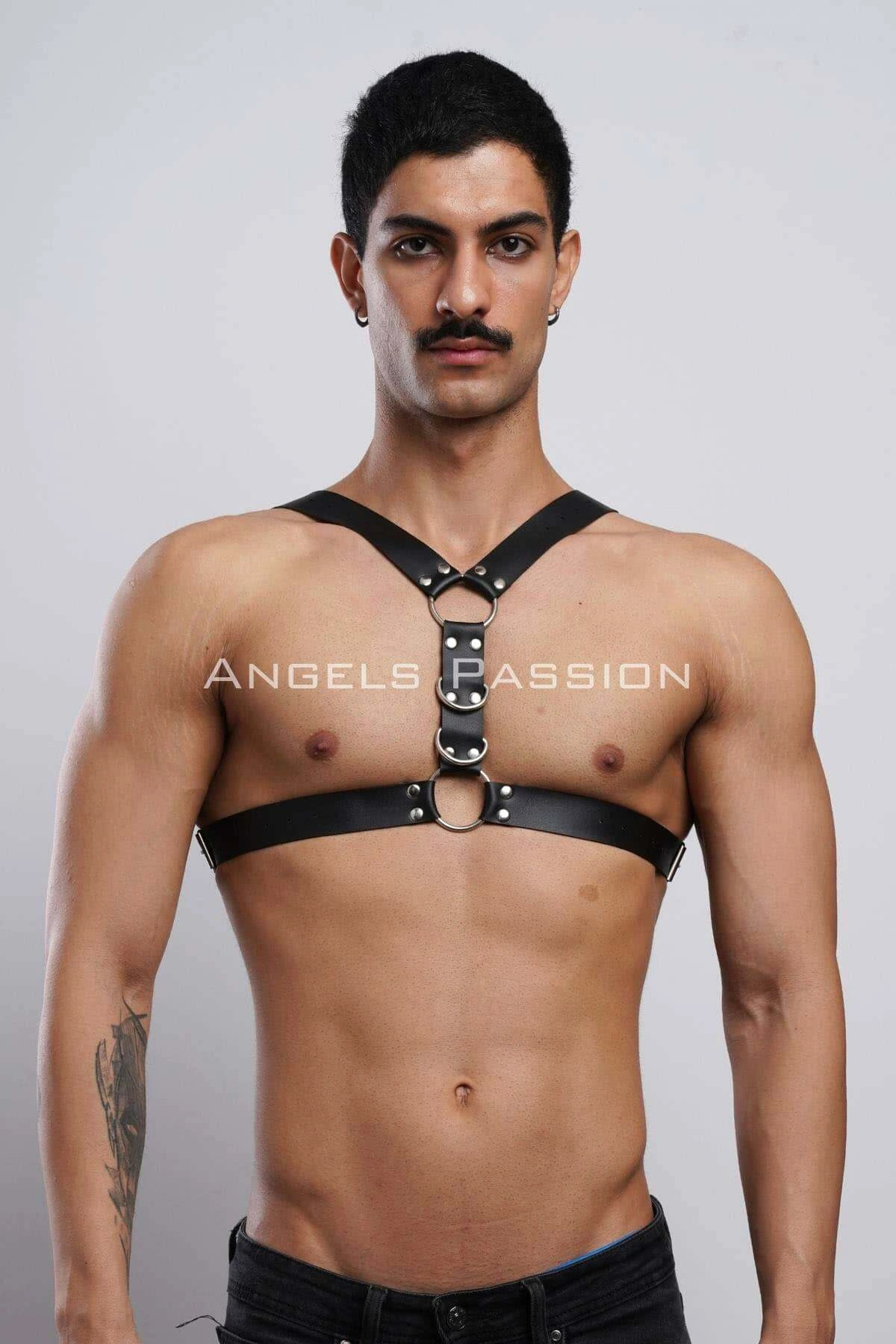 Leather Men's Chest Belt, Fancy Accessory, Men's Clubwear, Partywear - APFTM148