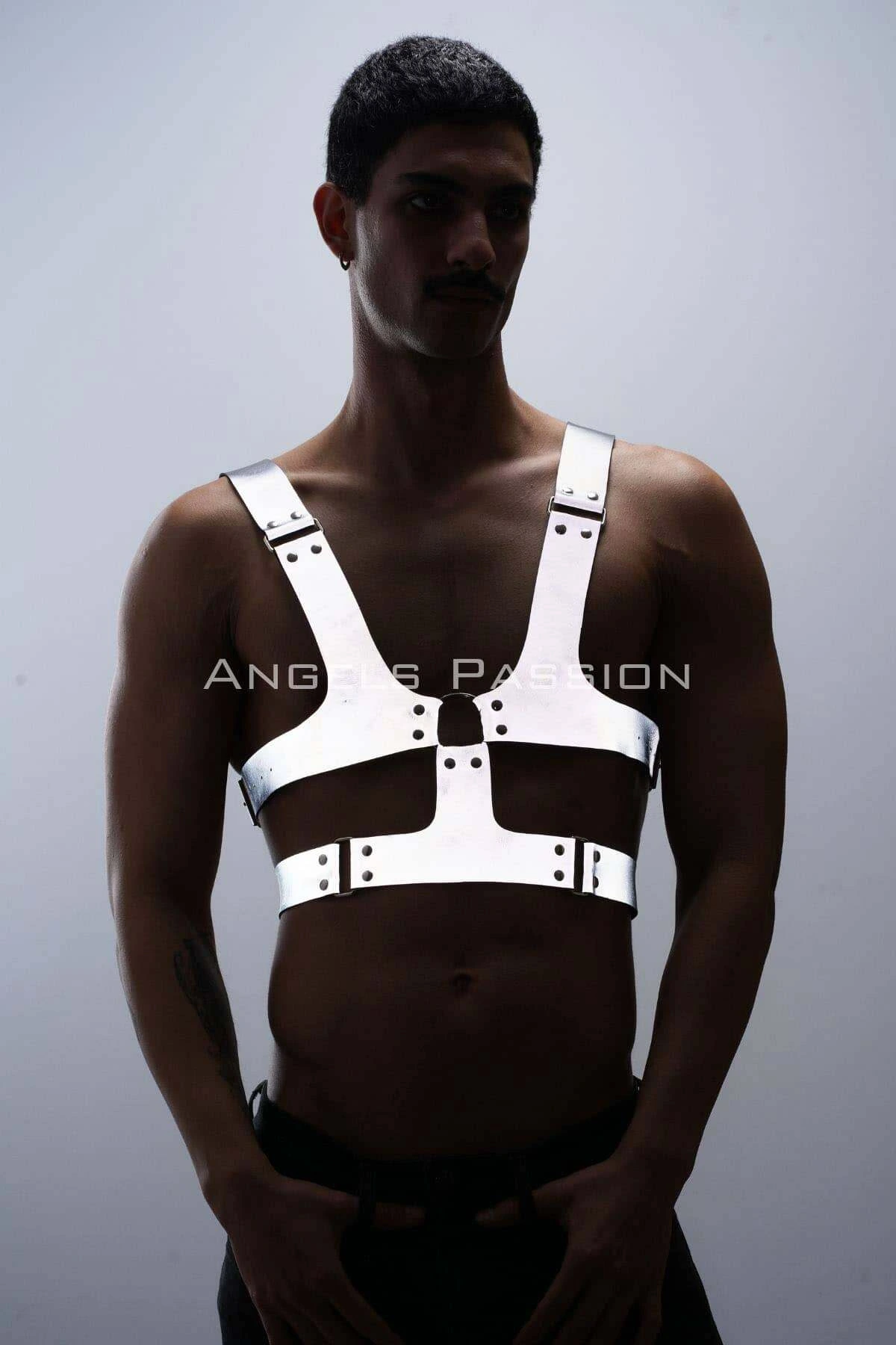 Reflective (Glow in the Dark) Hard Chest Harness, Men's Harness Accessory, Men's Clothing - APFTM119
