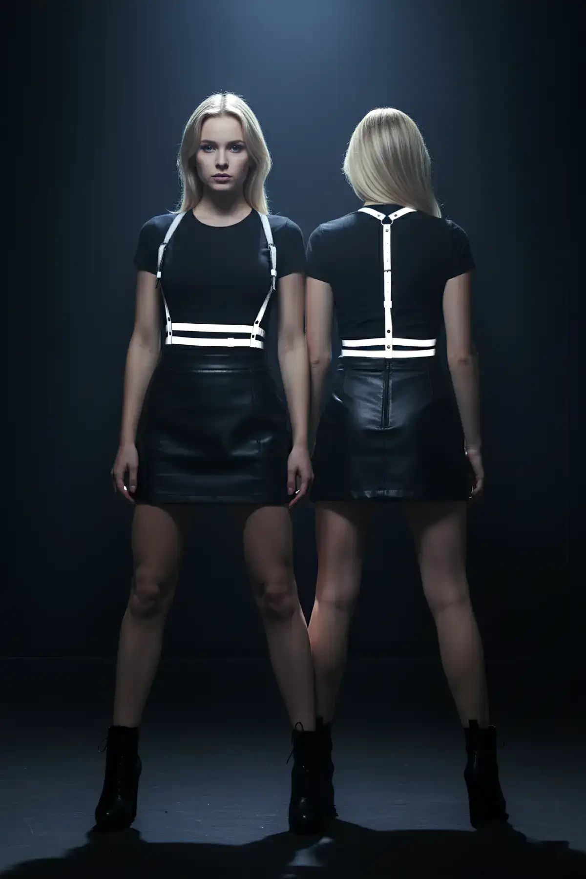 Reflected in the Dark - Reflective Chest Harness, Party Harness, Dress Accessory - APFT205