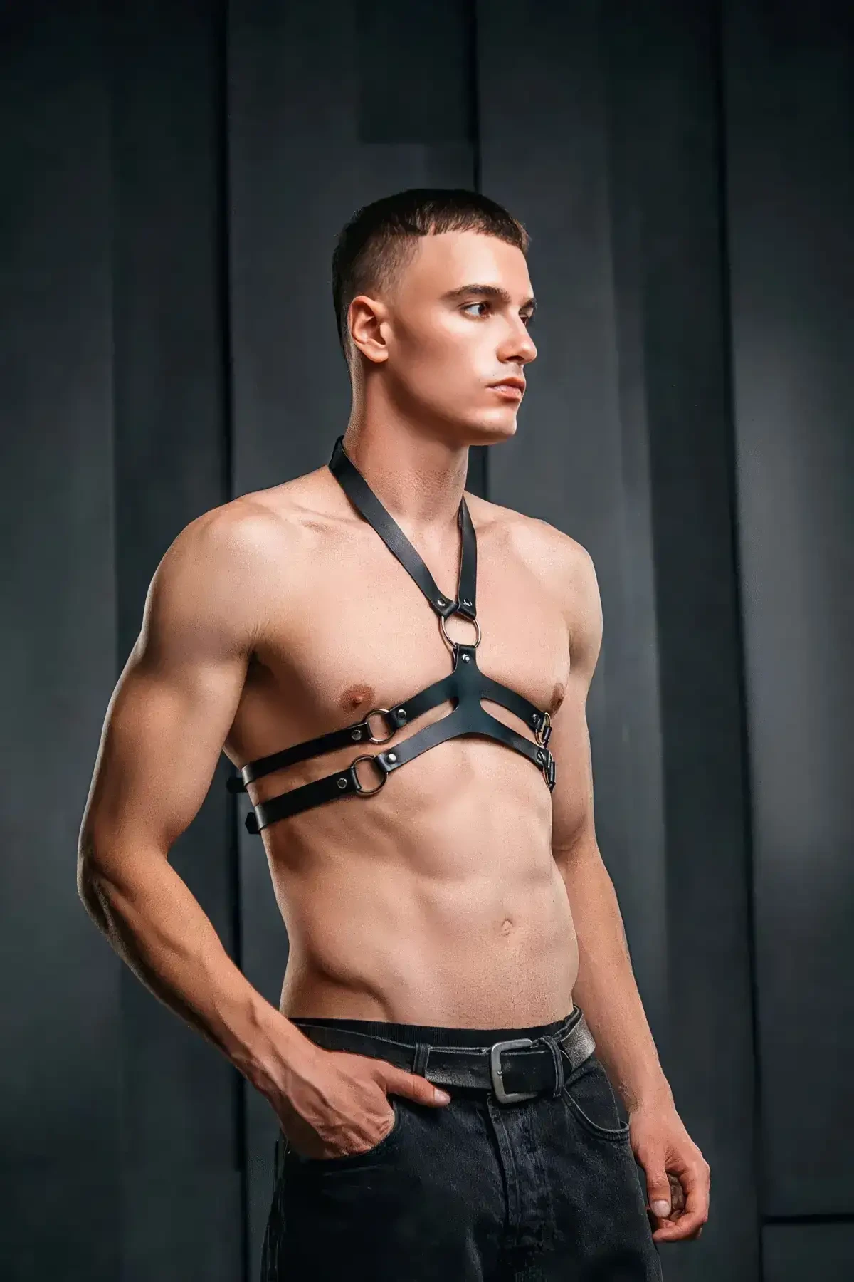 Men's Leather Chest Harness - APFTM227