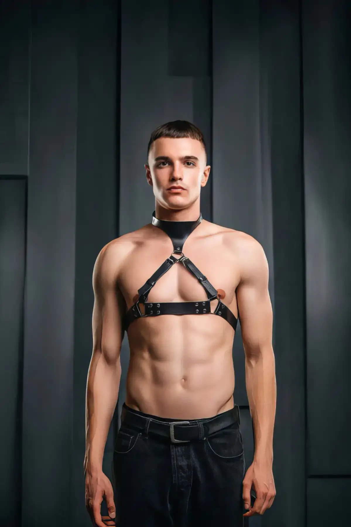 Leather Halterneck Men's Harness APFTM228